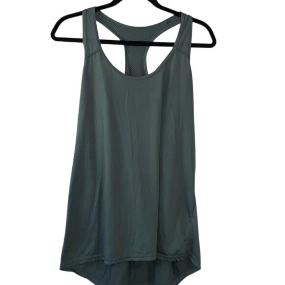 Xersion Womens Racerback Tank Top L Green Lightweight Athletic Activewear 100% P
